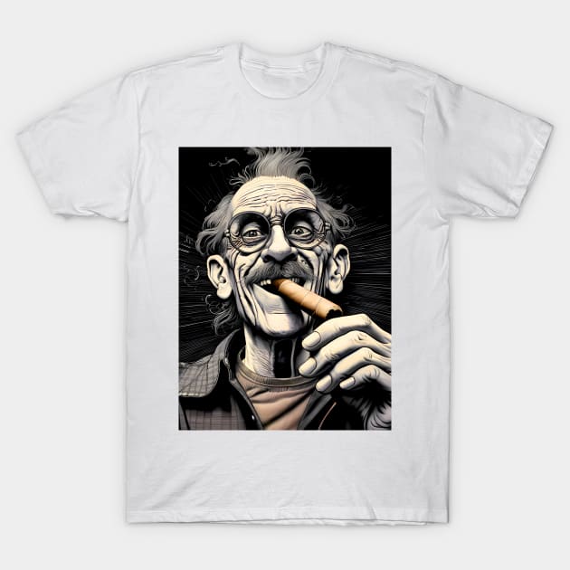 Cigar Smoker: Burning Issues; Missing My Two Front Teeth T-Shirt by Puff Sumo